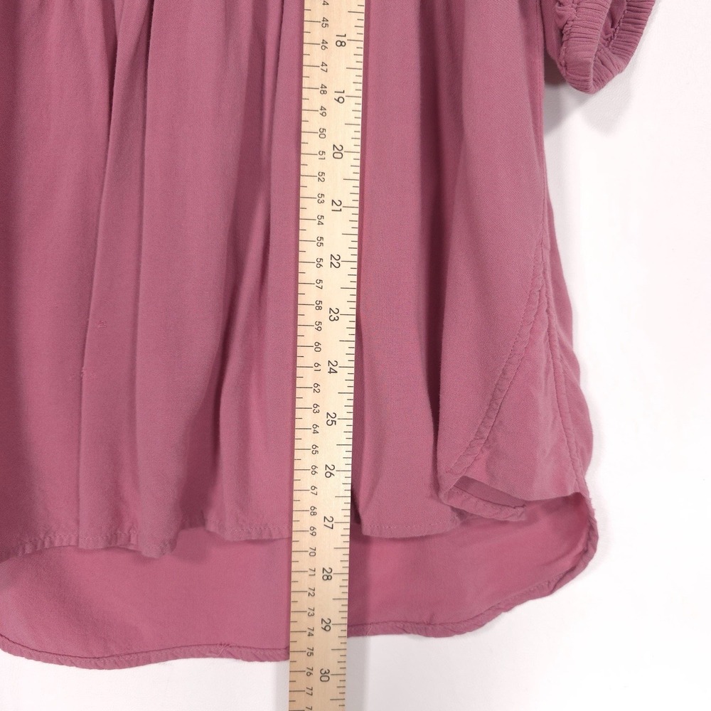 Sundance Women's Dusty Pink Lagenlook V Neck Tunic Hippy Blouse Top MEDIUM Pleat - Picture 4 of 8